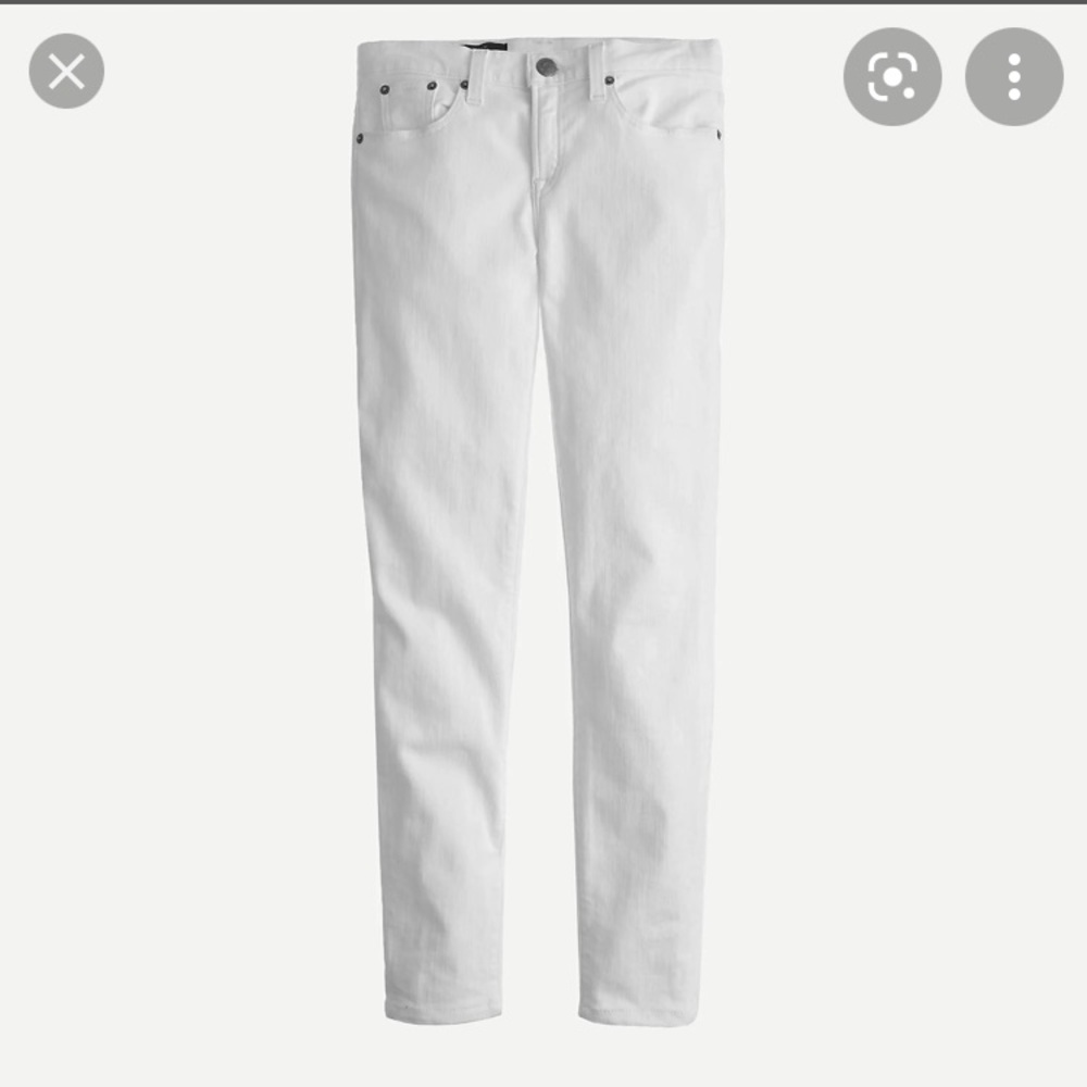J Crew 8" toothpick jean in white